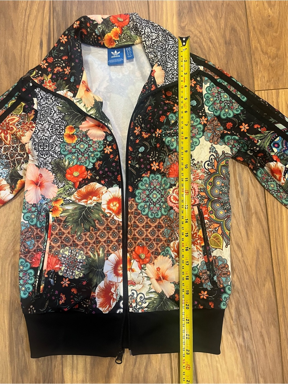 Adidas Originals Floral Paisley Track Jacket Full Zip Women’s Size S - Picture 4 of 7